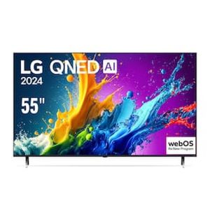 Smart TV 55” QNED 4K LG 55QNED80T com Processador AI a5 4K Ger71, webOS 24, AI Acoustic Tuning, Brilho IA, HDR10 Pro, Wi-fi e Local Dimming