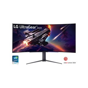 Monitor Gamer LG UltraGear OLED Curvo 45” (21:9), WQHD (3440 x 1440), 240Hz, 0,03ms (GtG), DisplayPort, AMD FreeSync Premium, NVI - 45GR95QE-B