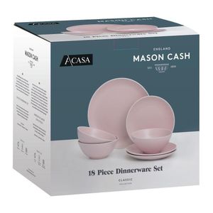Aparelho de Jantar Rosa com 18 Peças - Mason Cash