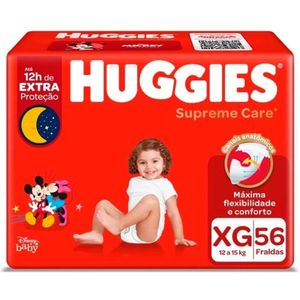 Fralda Descartável HUGGIES Supreme Care XG com 56 Unidades