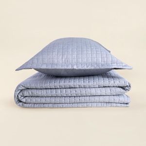 Kit Colcha Solteiro Mesh Cinza - ACASA