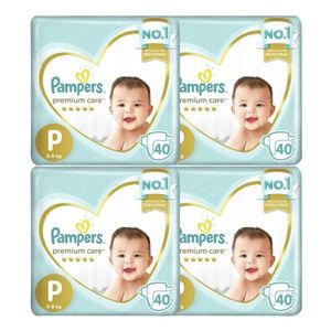 Kit Fralda Descartável Pampers Premium Care P com 160 Unidades