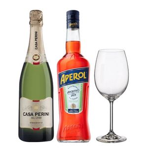 Kit Drink Aperol Spritz + Espumante Cinzano e Taça