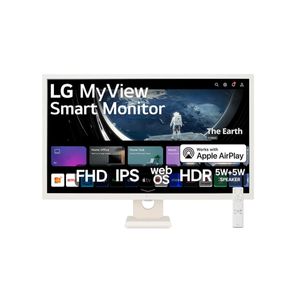 Monitor LG MyView Smart - Tela IPS de 32'‘, FHD, WebOs, Screen Share, HDR10, ThinQ, Air Play 2, Bluetooth, USB, HDMI - 32SR50F-W