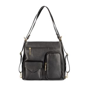 Bolsa mochila de couro liso Érica