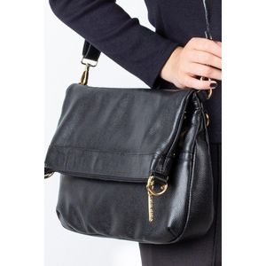 Bolsa tiracolo grande de couro liso Cida