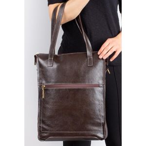 Bolsa para notebook em couro liso Sandra