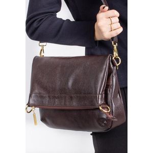 Bolsa tiracolo grande de couro liso Cida