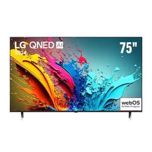 Smart TV 4K 75" LG QNED 75QNED85T com processador A8 AI, 120Hz, Quantum Dot, Nanocell, Local Dimming, Design Super Slim, FreeSync e webOS 24