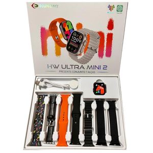 Relogio Smartwatch Hw Ultra Mini2 41mm +7 Pulseiras Com Chat GPT - Preto