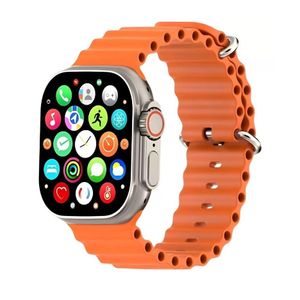 Relógio Digital Smartwatch Watch 9 Ultra Mini 41mm Pulseira Oceano Laranja