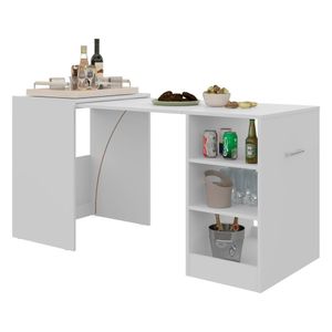 Aparador Bar com Mesa Dobrável  Multimóveis Ibiza FG1000 Branco