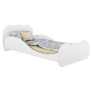 Cama Solteiro para colchão 88 x 188 cm 100% MDF Nuvem Multimóveis Branca