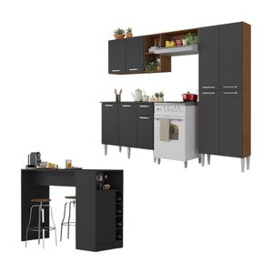 Armário de Cozinha com Mesa Gourmet Pequim Multimóveis MP2205