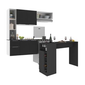 Armário de Cozinha com Bancada Americana/Mesa Gourmet Sofia Multimóveis MP2195