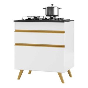 Balcão Cozinha para Cooktop 70 cm 1 Porta 1 Gaveta Veneza GW Multimóveis Branco