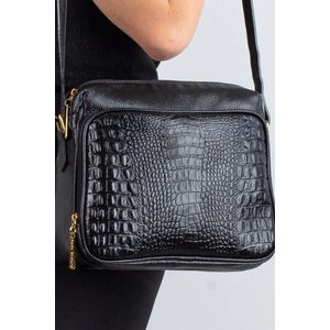 Bolsa de couro croco tiracolo com divisórias Rita