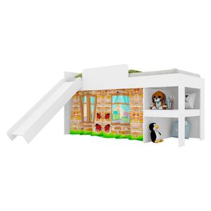 Cama Infantil com Escorregador para Colchão 188x88cm Multimóveis CR40071