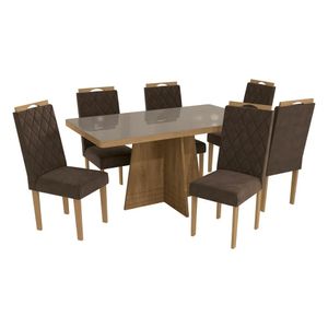 Conjunto Mesa de Jantar 160 cm com 6 Cadeiras Multimóveis CR50071