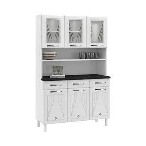 Armário de Cozinha de Aço Kit Triplo 120cm Clara Multimóveis CR6150 Branco