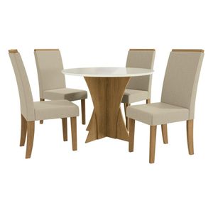 Conjunto Mesa de Jantar 105cm com 4 Cadeiras Multimóveis CR50073