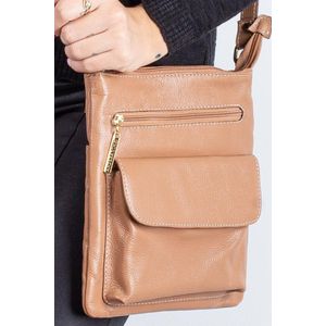 Bolsa pequena transversal de couro liso Alana