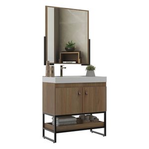 Gabinete Banheiro 79cm com Cuba e Espelheira Multimóveis CR10108