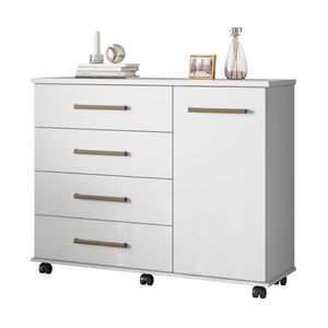 Cômoda 1 Porta e 4 Gavetas com Rodízios Multimóveis CR40114