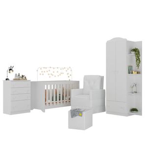 Quarto Infantil Completo com Poltrona de Amamentação e Puff Multimóveis MP4086