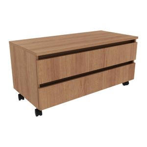 Gabinete Banheiro 2 Gavetas com Rodízios 80cm Multimóveis CR10083 Amêndoa