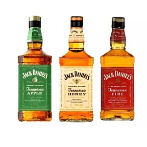 Kit Whisky Jack Daniels 1 Litro Honey - Fire - Apple