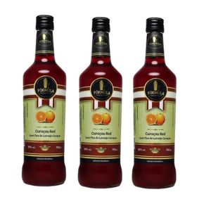 Kit 3x Licor Fórmula Curaçau Red 720ml