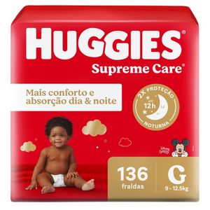 Fralda Huggies Supreme Care Giga G Com 136 Unidades