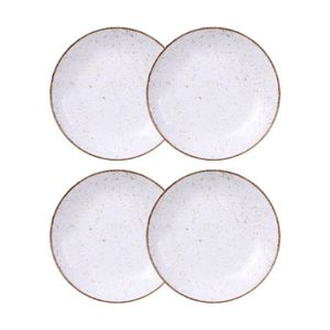 Jogo de Pratos Fundo 4 Peças Rústico 22 cm Porcelana Decorada Tramontina