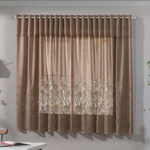 Cortina de Renda para Cozinha com Bandô Clássica Tulipinhas Interlar 280x120x30cm Desert