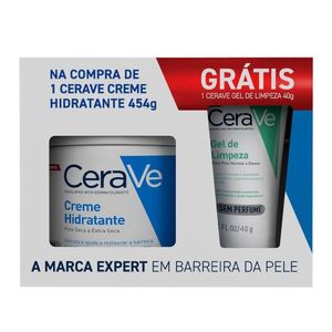 Kit Cerave Creme Hidratante 454g + Gel De Limpeza 40g Grátis