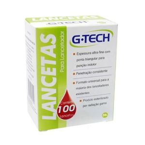 Lanceta Para Lancetador G-tech 28g Com 100 Unidades