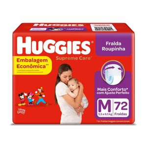 Fralda Huggies Supreme Care Hiper Roupinha M Com 72 Unidades