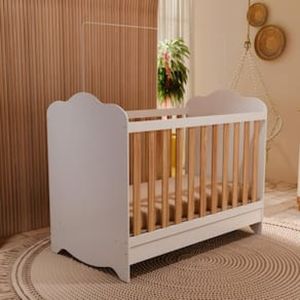 Berço Provençal 3 em 1 Peroba Aconchego  Branco/Amêndoa