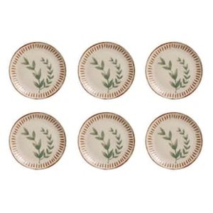 Conjunto de Pratos de Sobremesa Porto Brasil Coup Stone Magari com 6 peças - Estampado