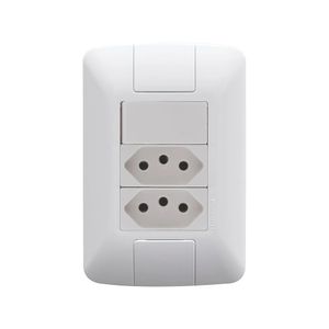 Conjunto 1 Interruptor Simples 6 A 250 V e 2 Tomadas 2P+T 20 A 250 V