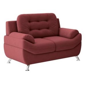 Sofá 2 Lugares Linoforte Mercury Revestido em Tecido Suede 150cm de Largura