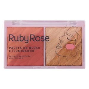 Paleta De Blush E Iluminador Ruby Rose Passion Hb 7533-1 11,4g