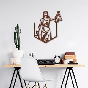 Quadro Escultura de Parede Deusa da Justiça 80x69 Marrom