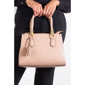 Bolsa baú estruturada de couro croco Talita