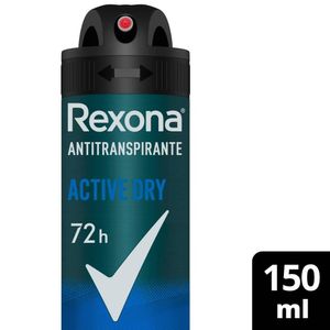 Desodorante Antitranspirante Aerosol Masculino Rexona Active Dry 72 Horas 150ml