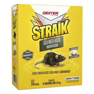 Isca Mata Ratos Straik 4 Sachês De 25g Dexter - 100g