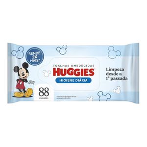 Lenço Umedecido Huggies Higiene Diária Rendem 2x Mais 88 Unidades