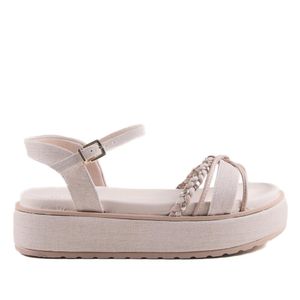 Sandália Feminina Ramarim Flatform 2443203 Almond