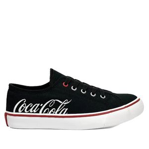 Tenis Coca-Cola Feminino Wooster Canvas Cc2452 Preto/Vermelho